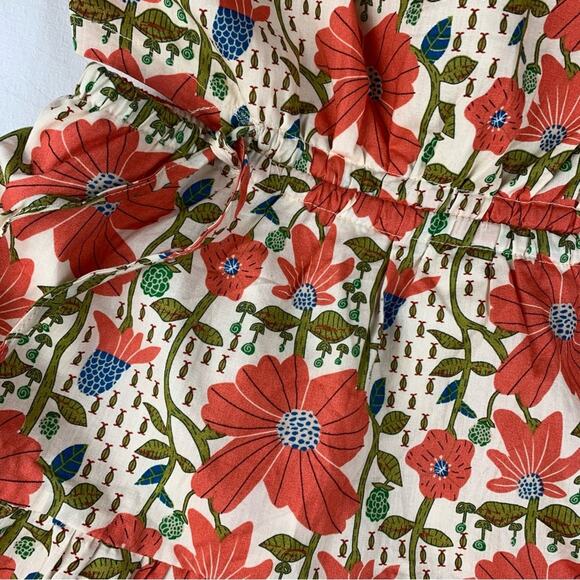 &merci women's large Floral Dress open back Red white cream bridal garden sun - Picture 8 of 12